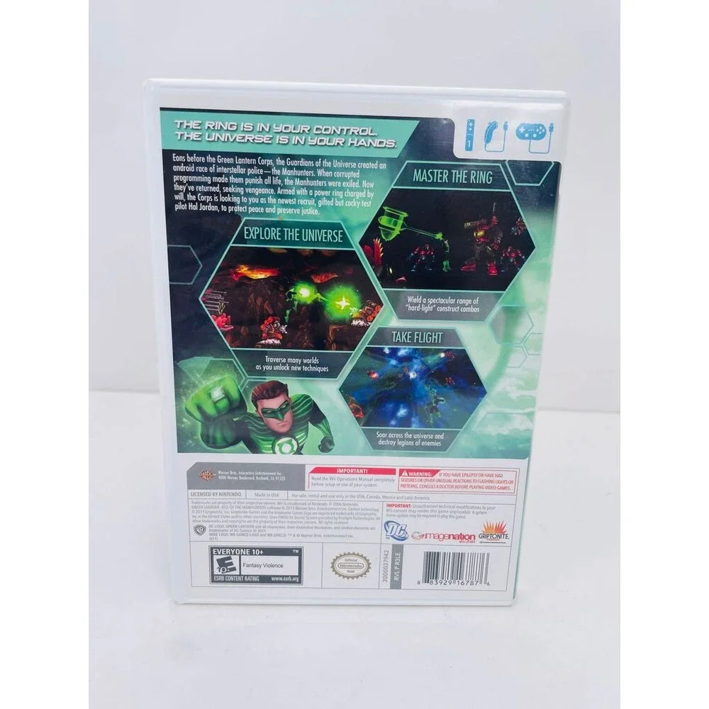 Green Lantern: Rise of the Manhunters (Nintendo Wii, 2011) Complete W/ Manual